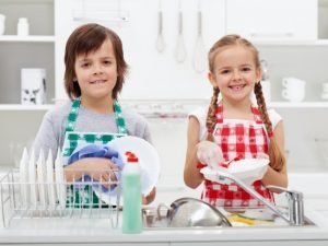 Kids doing chores